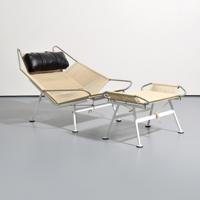 Hans Wegner Flag Halyard Lounge Chair & Ottoman - Sold for $3,456 on 03-04-2023 (Lot 537).jpg